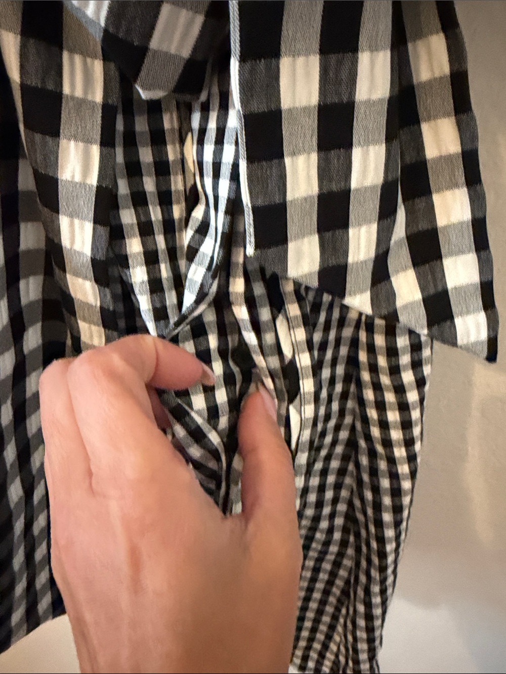 Tanya Taylor Rio Gingham Tie-Waist Shirtdress Black White 4 - Picture 10 of 16